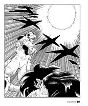 Frieza spots Goku's Large Spirit Bomb (manga)