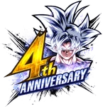 Ultra Instinct Goku in Legends' 4th Anniversary logo.