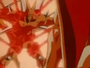 Os dois dragões dentro de uma esfera de fogo