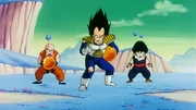 Crilin, Vegeta e Gohan contro la Squadra Ginew