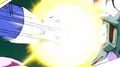 Gohan throws the blast at Frieza's face
