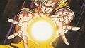 Goku fires a Ki Blast at Buu