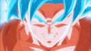 Close-up of Goku's face when using Super Saiyan Blue: Kaio-ken