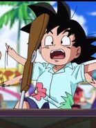 Goten con un rifle