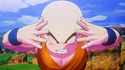 Krillin using the Solar Flare attack in Kakarot