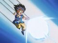 Goku shooting Continuous Kamehameha at General Rilldo