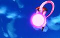 Super Buu prepares a sphere attack