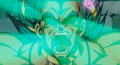 Broly transforming into his legendary form