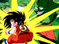 Tambourine attacks Goku