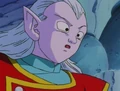 Kibito Kai shocked while looking at the tuffleized Dende and Mr. Popo at the Lookout