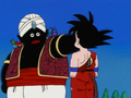 Mr. Popo punches Goku