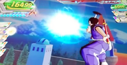 Future Gohan fires the last part of the attack in Dragon Ball Heroes