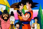 Goku says goodbye to his family and friends