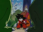 Goku confronting Giras