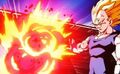Majin Vegeta détruit la tribune de l’arène du Tenkaichi Budokai grâce son Big Bang Attack.
