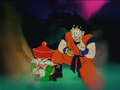 Goku heals Gohan's wounds