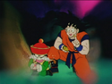 Goku heals Gohan's wounds