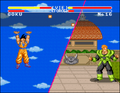 Goku charges a Spirit Bomb against Android 16