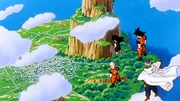 Goku, Gohan, Crilin e Piccolo arrivano all'isola di Anembo.