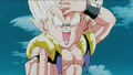 Gotenks giving Super Buu the finger