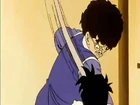 Mr.Shu whipping Gohan for blood to draw down his face.jpg (16 KB) Mr. Shu whipping Gohan so hard that blood draws down his face