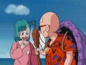 Bulma asking Roshi for a gift