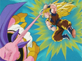 Super Saiyan 3 Goku dominates Majin Buu in battle