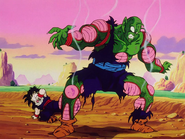 Piccolo saves Gohan from a fatal attack from Nappa