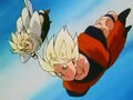 Gohan and Goku flying