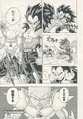 Super Saiyan 4 Vegeta blocks Basaku's attack