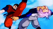 Gohan derrota a Trunks en el entrenamiento.