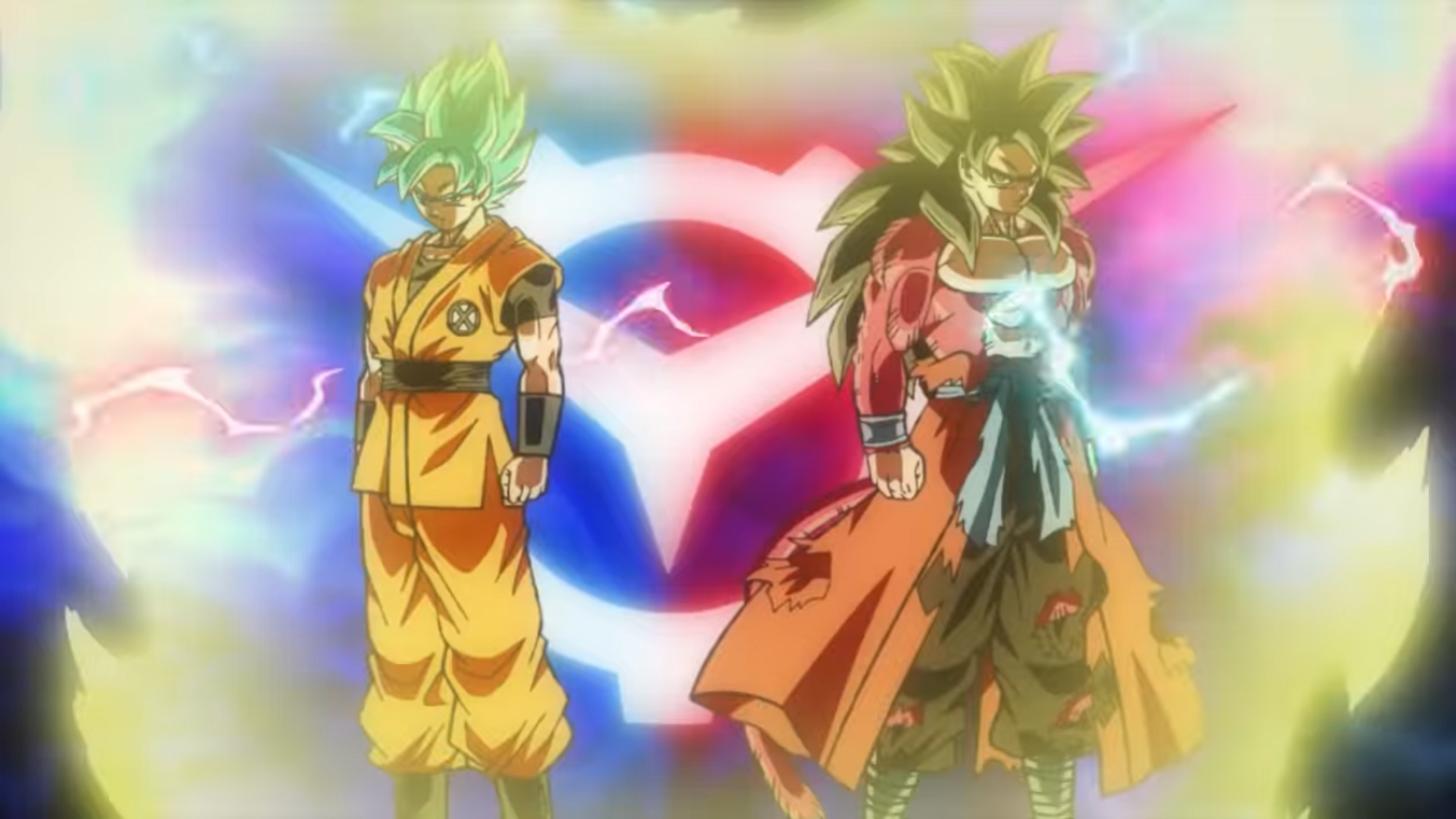 goku and vegeta super saiyan god fusion