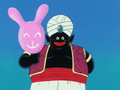 Mr. Popo with a bunny balloon