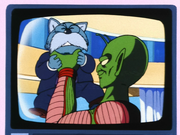 King Piccolo chokes King Furry on TV
