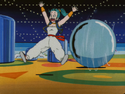 Bulma chased by a pinball