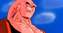 Super Buu looking up at Super Vegito