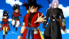 The Heroine, Xeno Goku, Xeno Trunks, and the Hero