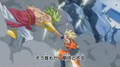 Goku blocks Broly's punch