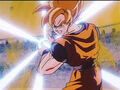 Goku uses a Super Kamehameha against Pikkon