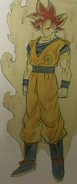 Goku Supersaiyano Dios (boceto).