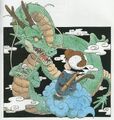 Goku in front of Shenron