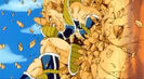 Nappa smashes Chiaotzu into a mountain