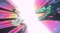 Goku and Piccolo's Combined Energy Waves exploding violently