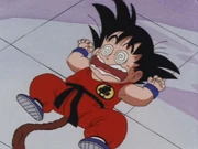 Goku gets dizzy after using his spin attack