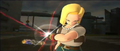 Android 18 charges the Sadistic 18 finger beam