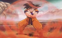 Goku blocks an attack