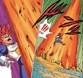 Moro hits Vegeta with Namek's core energy