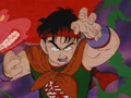 Yamcha prepares a Wolf Fang Fist