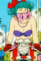 Bulma rides a bike