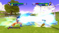 Goku fires a Kamehameha